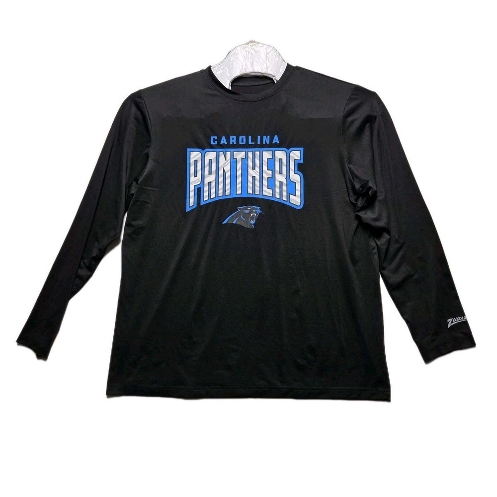NFL Zubaz Men's Carolina Panthers‎ Solid Zebra Accent T-Shirt Size Large NWT